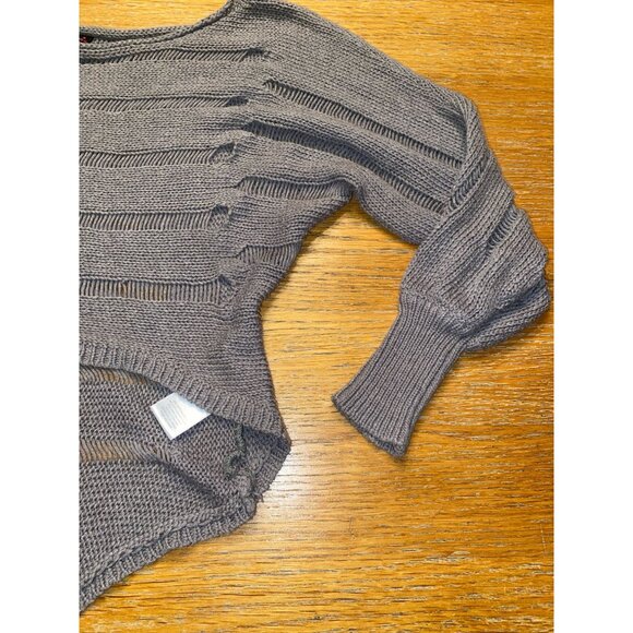 Material Girl Open Knit Gray Sweater Womens Small - Picture 3 of 6